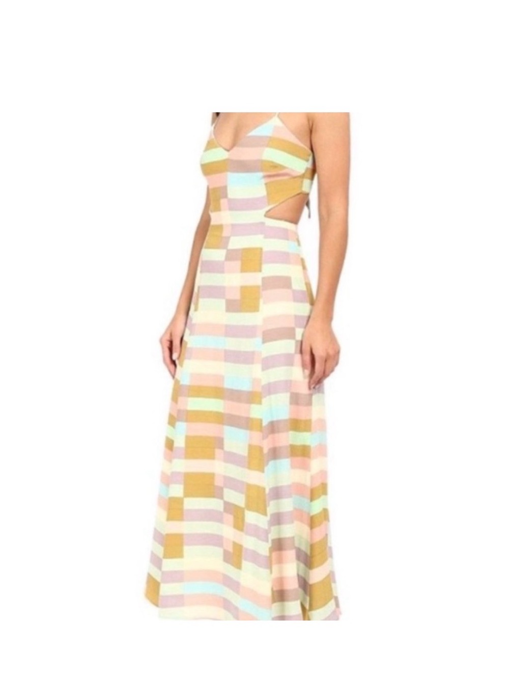 Mara Hoffman Pastel Stripe Cutout Maxi Dress